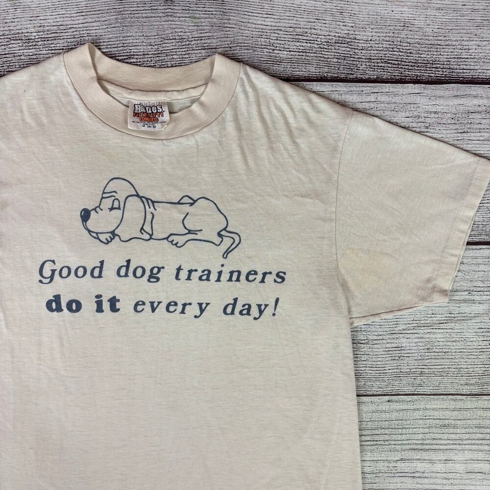Vintage 1970s Good Dog Trainers Do It Every Day Hanes T-shirt